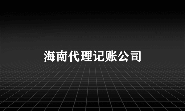 海南代理记账公司