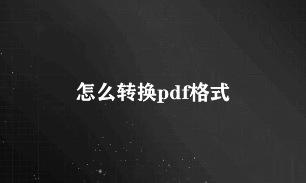 怎么转换pdf格式