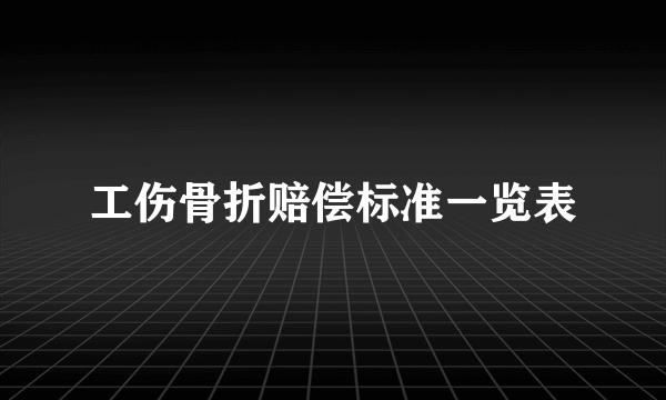 工伤骨折赔偿标准一览表