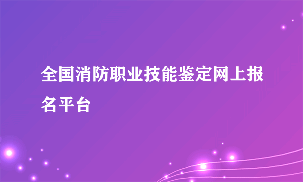 全国消防职业技能鉴定网上报名平台