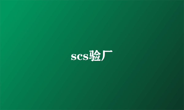 scs验厂