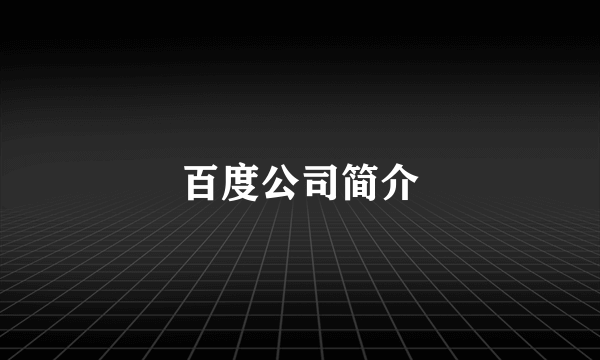 百度公司简介