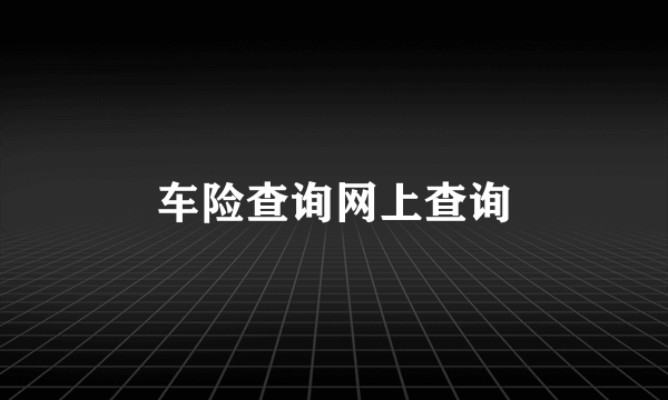 车险查询网上查询